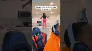 Floating Mid Air To Get His Attention  #prank #pranks #couplespranks #couplecomedy #reels