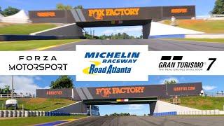 Forza Motorsport vs Gran Turismo 7 - Michelin Raceway Road Atlanta Side By Side Comparison