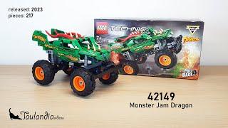 LEGO Technic 42149: Monster Jam Dragon (2023) - version A - unboxing and speed building