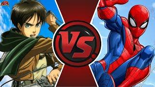 EREN YEAGER vs SPIDER-MAN! (Attack on Titan vs Marvel) | CARTOON FIGHT CLUB