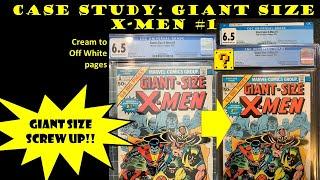 Case Study: Giant Size X-Men #1 CGC 6.5 graded comic book whitening stain removal pressing resub