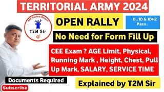 Territorial Army TA 2024 OPEN RALLY Live Discussion with T2M Sir || Whatsapp Group in Description 