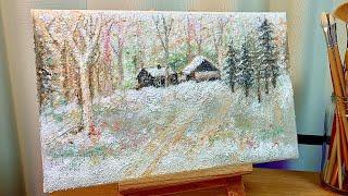 잠들기 전 자연의 소리로 듣는 그림 | 힐링그림 | ASMR | White forest | acrylic painting art therapy