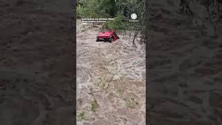 Mini Cooper Bobs Downstream During France Flooding