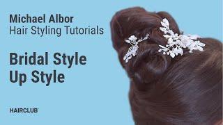 Create a bridal up-style hair style for her wedding day | Hair tutorial by Michael Albor