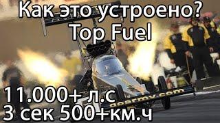 Как устроен самый мощный дрэгстер Top Fuel 11.000 л.с !