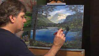 How to paint "Mountain Vista" - Easy Bob Ross style Landscape Painting for Beginners