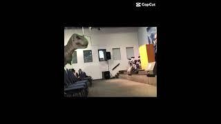 A T. rex in the church Samuel and friends productions animations