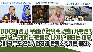 BBC의 경고 무섭ㄷㄷ 한덕수 거부권 망한이유 "'가' 누구야!" "한동훈 나가!" 고성 (MBC 윤석열차 구치소로)