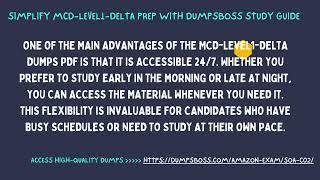 Simplify MCD Level1 Delta Prep with DumpsBoss Study Guide