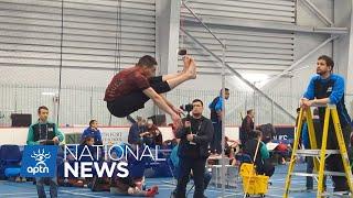 Two-foot high kick sees some serious competition at Arctic Winter Games | APTN News