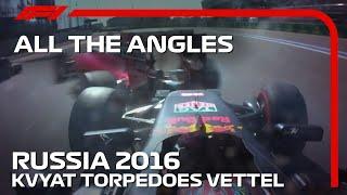 Kvyat Torpedoes Vettel - All The Angles: 2016 Russian Grand Prix