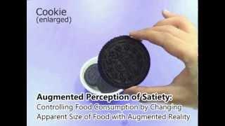 Augmented Perception of Satiety: Controlling Food Consumption by Changing Apparent Size of Food