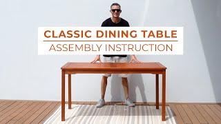 How to Assemble Vifah 5-foot Eucalyptus Acacia Outdoor Dining Table