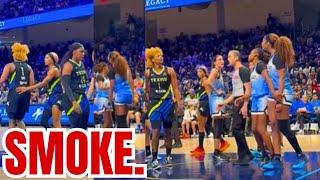 Angel Reese NEARLY CAUGHT HANDS from Nalyssa Smith! DODGES SMOKE during Sky Victory over Wings!