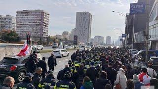 Xalq Tiflis küçələrinə axdı, ÜSYAN BAŞLADI, polis hərəkətə keçdi! İstefa ...- CANLI YAYIN