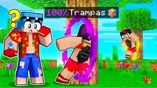 Hago TRAMPAS en el Escondite con los Compas  INVICTOR usa PORTALES en Minecraft