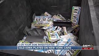 Old Iowa license plates found on cars in New York