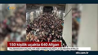 NTV | 150 kişilik uçakta 640 Afgan