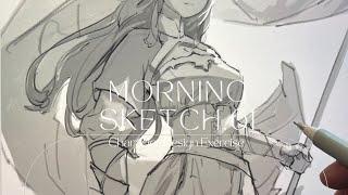 「Procreate morning sketch早晨素描」61 character sketch  ▶white noise