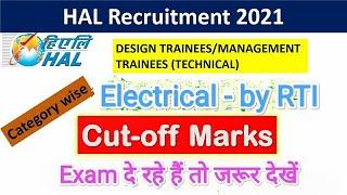 HAL MT DT electrical 2021 official cut off | hal design trainee electrical cut off 2021