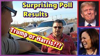 VERY SURPRISING POLL RESULTS!  Donald Trump vs. Kamala Harris "Drive-By" Polling! 