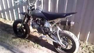 My rebuilt mini motard motor, mobile phone video doesn't do it justice