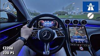 2024 MERCEDES-BENZ C220d | 200+20 HP | EVENING POV DRIVE | Topspeed I ASMR