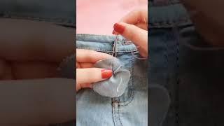 Fix broken jeans button   #diy #shorts #lifehacks