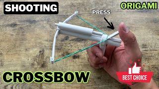 DIY ORIGAMI CROSSBOW EASY TUTORIAL | SHOOTING PAPER CROSSBOW INSTRUCTIONS ORIGAMI WEAPON CRAFTS