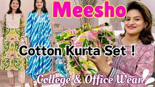 Meesho Kurti Set Haul l Meesho Cotton Kurta Set l Office Wear l Daily Wear #meesho #kurtaset #kurti