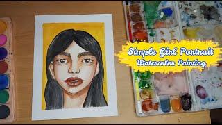 Simple Girl Portrait | Watercolor Painting