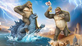 Supermassive Godzilla vs Giant King Kong - Battle of the Ages!  Epic Prehistoric Showdown