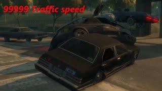GTA 4 Second try with 99999 traffic speed