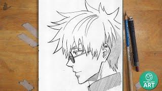 How to Draw Gojo Satoru – Step by Step Anime Art | Jujutsu Kaisen Tutorial