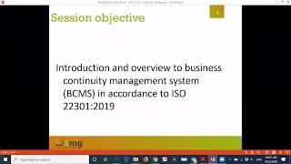 ISO 22301:2019 Business Continuity Management System