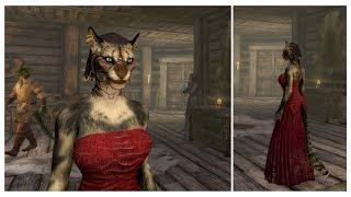 Skyrim Mod - Pretty Red Worn Dress CBBE