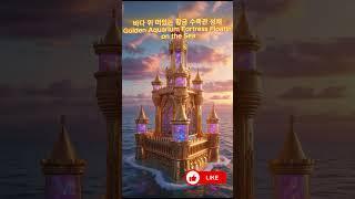 바다 위 떠있는 황금 수족관 성채Golden Aquarium Fortress Floating on the Sea #gold #money
