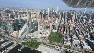 Aerial Hudson River views of boroughs of New York City