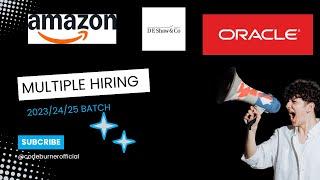 DE Shaw Biggest Hiring | Amazon Oracle Qualcomm Freshers |code burner#jobs #freshersjobs