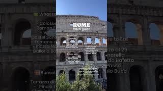 Rome, Italy | Mini Travel Guide