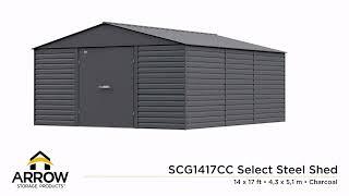 Take a 360 Tour of the Arrow Select Steel Storage Shed, 14x17, Charcoal