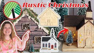 AMAZING Rustic Dollar Tree Village and Cabin DIY for Your Christmas Decor