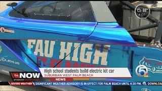 High school students build electric kit car