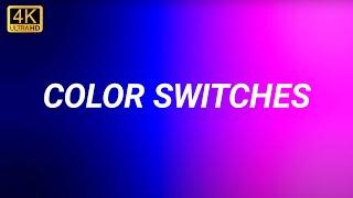 4K Soft Color Switches with Purple, Green, Yellow, Blue  Background Screesaver Animation Loop