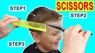 SCISSOR HAIRCUT TUTORIAL | HOW TO CUT BOYS HAIR AT HOME