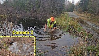 Draining Flooded Out Road By Releasing Tidal Wave Of Water