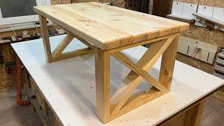 Simple Woodworking Wood Design With Used Pine Timbers and Making a Beautiful Coffee Table