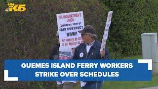 Guemes Island ferry workers striking over inconsistent schedules, low pay