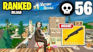 56 Elimination Solo Vs Squads "Ranked RELOAD" Gameplay Wins (Fortnite RANKED Chapter 5)